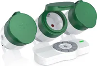 BEARWARE Außenbereich Funksteckdosen-Set 3x Outdoor Steckdosen + Fernbedienung / max. 25m