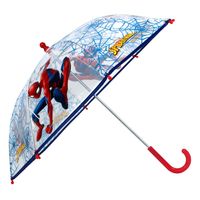 Spider-Man Kinder Regenschirm Stockschirm, ∅ 73 cm, transparent/blau