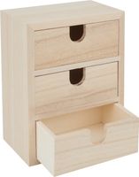 Holz unbehandelt Details about   stabiles Schubladen-Regal mit 3 großen Schubladen 