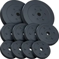 ScSPORTS® Hantelscheiben - Set 30kg, 30/31mm Bohrung, Kunststoff, Schwarz - Hantelscheiben-Set, Gewichtsscheiben, Hantelgewichte, Fitness Scheiben, Gewichte für Hantel, Langhantel