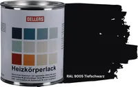 OELLERS Heizkörperlack DIY 1L RAL 9005 Tiefschwarz Heizungsfarbe Heizungslack Heizkörperfarbe