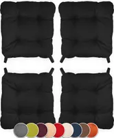 Sunnypillow 4er Set Stuhlkissen mit Klettverschluss Maße: 40 (vorne) | 35 (hinten) x 40 x 8 cm  Polsterauflage Auflage für Stühle / Bänke in Haus und Garten Sitzkissen Sitzauflage Gartenkissen  Schwarz