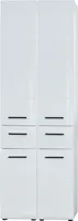 trendteam Bad Stauraumelement Skin/Gloss/Line Weiß Nachbildung/Weiß Hochglanz Tiefzieh 60 x 182 x 31 cm