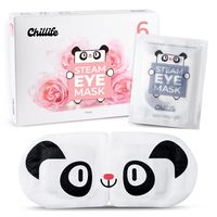 Chillife 6 Augenmasken Set mit Rosen Duft I wärmende Augenmaske für Entspannung, Spa, Wellness I Hilft bei trockenen, geschwollenen Augen und dunklen Ringen I Steam Eye Mask mit Panda Design