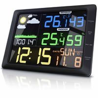 Wetterstation mit großem LCD Farbdisplay Wettervorhersage / Luftdruck / Temperatur uvm.
