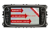 M.I.C. AF7-Lite Android 10 Autoradio mit Navi Navigation Ersatz für Ford Focus mk2 Mondeo Cmax Galaxy Smax : DAB Plus Bluetooth 5.0 WiFi 2 din 7" IPS Bildschirm 2G+32G USB sd mirrorlink Auto zubehör