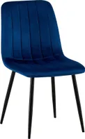 DELUKE® Stuhl LENZ Samt - 88x45x53cm, blau, Metall Gestell | Stühle Esszimmerstühle Stuhl Esszimmer Esstisch Stühle Küchenstuhl