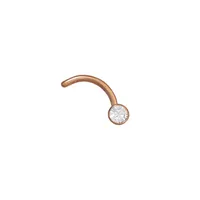 JOBO Piercing Nasenpiercing Nasenstecker Edelstahl rotvergoldet 1 weißer Kristall