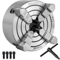 VEVOR štvorčeľusťové skľučovadlo s priemerom 125 mm, štvorčeľusťové skľučovadlo 15 x 14 x 10 cm, liatinové sústružnícke skľučovadlo, štvorčeľusťové skľučovadlo s obojstrannou čeľusťou a vysokou presnosťou, sústružnícke skľučovadlo pre sústruh