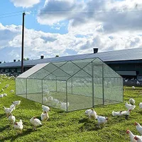 Hühnerstall Kleintierstall Winterfest 3x6x2m Geflügelstall Hühnerhaus Verzinkter Stahl Freilaufgehege mit PE Sonnenschutzdach CEEDIR