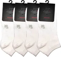 Uni Sneaker-Socken Baumwolle 4-er Pack weiss-35-38