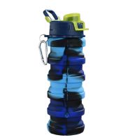 500Ml Faltbare Wasserflasche Tragbarer Fahrrad-Trinkbecher Für Outdoor-Sport-Tarnblau