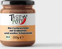 Tasty PottCashewcreme mit Erdbeeren und weißer Schokolade 200g Glas