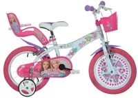 Dino Kinderfahrräder Mädchen Barbie 14 Zoll 24 cm Mädchen Felgenbremse Weiß/Rosa