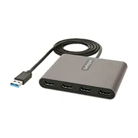 StarTech.com Adaptér USB 3.0 na 4x HDMI - Externí video a grafická karta - Adaptér USB typu A na Quad HDMI Display Dongle - 1080p 60Hz - Převodník USB A na HDMI pro více monitorů - Windows - 3.2 Gen 1 (3.1 Gen 1) - USB typu A - Výstup HDMI -
