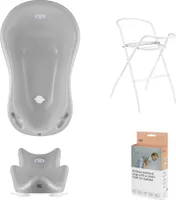 Babywanne, Sitz, Ständer, Abfluss – Grau