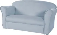 roba Kindersofa „Lil Sofa“ mit Armlehnen, bequeme Kindercouch mit hellblauem Samtstoff bezogen