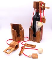Flaschentresor – Edles Denkspiel aus Holz für große Flaschen, Modell:1