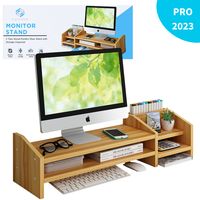 Fleau Monitorerhöhung – Laptopständer – Bildschirmerhöhung – Schreibtisch-Organizer – Bildschirmerhöhung – Holz