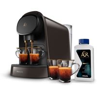 PHILIPS L'OR Barista LM8012 / 71 Kaffeemaschine mit Kaffeekapseln + 2 Tassen und Entkalker - Café Moka