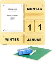 Dauerkalender aus Holz | Wand-, Tisch + Lernkalender | Handgefertigt - Motiv Kreativ