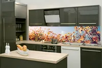 Küchenrückwand Folie Selbstklebend BLUMENWIESE 260 x 60 cm - Klebefolie - Dekofolie