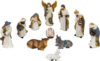 Krippenfiguren 11-teiliges Set Krippe Figuren 4-13cm Weihnachtsdekoration Deko