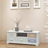 vidaXL Szafka pod telewizor drewniana w stylu francuskiego country