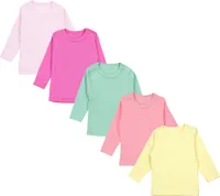 TupTam Baby Mädchen Langarmshirt Sterne 5er Pack, Farbe: Farbenmix 6, Größe: 56