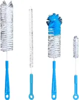INF 4er-Pack Reinigungsbürsten für Babyflaschen mit Strohhalm Blau