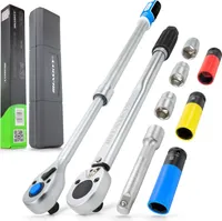 Drehmomentschlüssel Teleskop Umschaltknarre 1/2" Radwechsel Set 9 tlg. Nüsse Satz