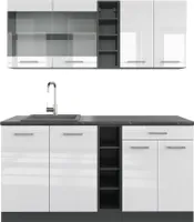 Vicco Singleküche R-Line, 160 cm ohne Arbeitsplatte, Weiß Hochglanz/Anthrazit