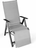 Krzesło ogrodowe VAN-8625, aluminiowe, z podnóżkiem, składane, szare