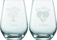 Schott Zwiesel sada 2 sklenic na gin 548 ml s gravírováním 2x Gin of Life - vtipný nápad na dárek pro milovníky ginu (sada 4)