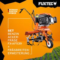 FUXTEC Ackerfräse | Bodenhacke | Motorhacke | 36-66cm Breite | 4-Takt | 139ccm | 33,6kg | 1,2L | 2,2kw | Easy-Starter | FX-AF1139-SET