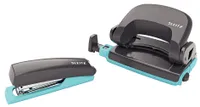 Leitz 55996089 Tacker und Locher Set, Blau/Grau