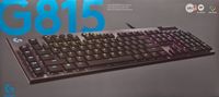 Logitech G815 Gaming Keyboard Hmatové klávesy GLSwitch RGB Štíhlý design Multimediální ovládání Německé rozložení QWERTY