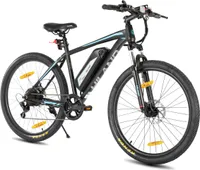 Hiland 26 Zoll Herren Damen Elektrofahrrad, 7 Gang Elektro-Mountainbike, 250W Scheibenbremse Elektrofahrrad für Erwachsene,  mit 36V 7.8Ah, Schwarz