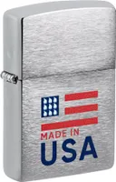 Zippo Benzin-Feuerzeug chrom gebürstet,  USA 60007378, unbefüllt