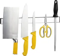 Magnetická lišta samolepicí [40cm] - Lišta na nože z nerezové oceli Bez vrtání | Magnetická lišta na nářadí a kuchyňské potřeby | Lišta na nářadí s lepicí páskou | Nástěnný držák na nože | Držák na nářadí
