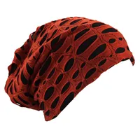 Beanie Muetze Destroyed Vintage Rot