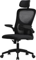 ML-Design Bürostuhl ergonomisch, Schwarz, aus Mesh, mit verstellbarer Kopfstütze