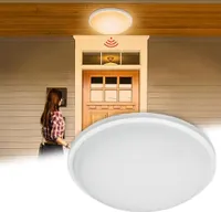 JOIEYOU LED Deckenleuchte 15W Deckenlampe mit Bewegungsmelder Radar Sensor Modern Sensorlampe Flurlampe Wandleuchte Flach Rund Lampe für Wohnzimmer Schlafzimmer Küche (15W, Warmweiß)