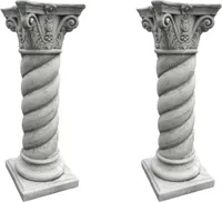 2 x Steinsäule Blumenständer Griechische Blumensäule Gartensäule Figurenständer