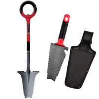 Root Slayer, Radius Garden - SET Wurzelspaten & Blumenkelle, ergonomisch, Mehrzweckschaufel, Schneidspitze , rot - Aus der TV Werbung