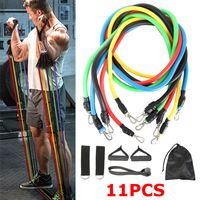11PCS Pull Seil Übung Widerstandsbänder Set Home Gym Geräte Fitness T  ·