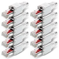 NEXMEX 10x Netzwerkstecker Cat6 RJ45 Stecker Netzwerk Werkzeuglose Montage Cat6a