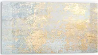 DEQORI Küchenrückwand Glas 80x40 cm 'Wand mit Gold-Struktur' Spritzschutz Bad Rückwand