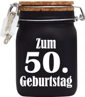 Spardose Geld Geschenk Ideen 50. Geburtstag Schwarz Größe L 1 Liter