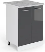 Vicco kuchynská spodná skrinka R-Line, 60 cm, AP mramor, antracit vysoký lesk/biela